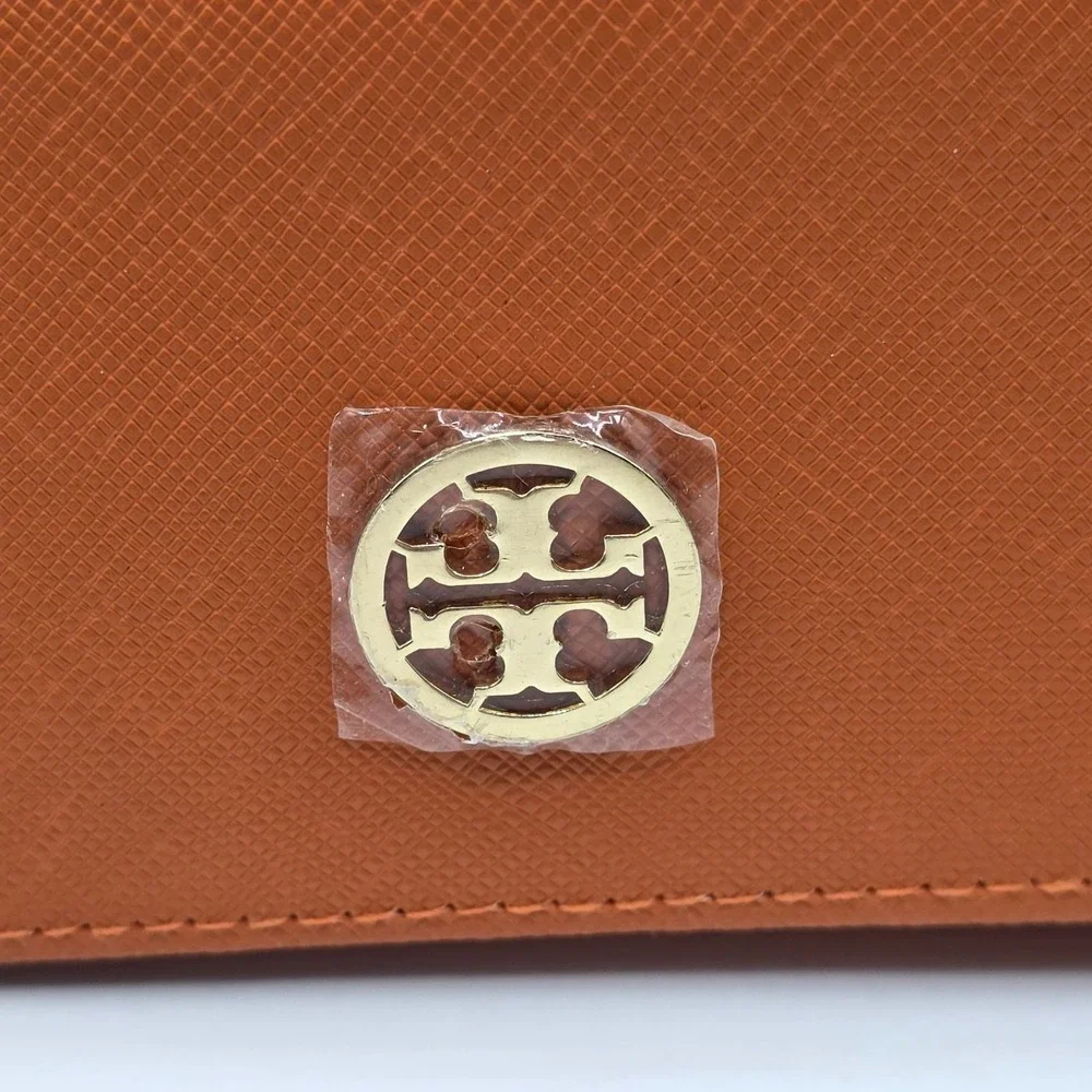 Tory Burch Orange Saffiano‎ Leather Eyeglass Sunglass Case Pouch Designer Luxury